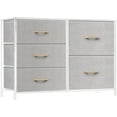 thumbnail image 1 of QRInnovations Commode Tour de Rangement à 5 Tiroirs pour Chambre, Salon, Garde-Robe (Gris Pâle), 1 of 6