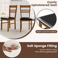 thumbnail image 5 of Giantex Wooden Dining Chairs Set of 2, Armless Kitchen Chairs w/Slat Backrest & Upholstered PU Seat, Walnut, 5 of 9