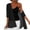 Black, variant on Women's Open Front Chiffon Cardigan Lightweight Half Sleeves Sun Protection Cover Up Summer Beach Shrug Navy M