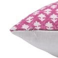 thumbnail image 3 of Fabdivine Block Print Throw Pillow Cover, 14x20 Inch Off White Linen Decorative Cushion Cover, Floral Print Boho Design Pink Pillow Cover for Sofa and Couch, 3 of 5
