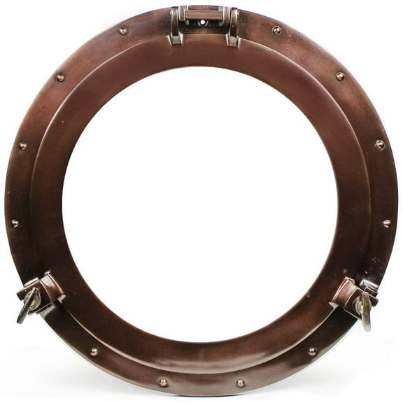 Nagina International 15" Iron Porthole Window: Nautical Ship Decor