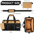 thumbnail image 2 of 27 Pockets for Men,16-Inch Heavy Duty Tool Bag,Large Toolbag Tool B Organizer,Portable Toolb Tools Tote Carrying Case for Mechanic,Electrician,Father Day Gifts for Him Dad Men,Brown, 2 of 4
