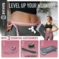 thumbnail image 2 of SAKAE Pink Exercise Step Platform Set with Ankle Weights & Measuring Tape, Adjustable Height 2 Level Risers Workout Step Trainer, Aerobic Steppers for Home Gym Exercise Fitness Workout, 2 of 9