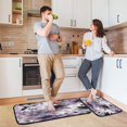 thumbnail image 6 of 2-Piece Kitchen Rugs Set Non-Slip Mats Carpet Floor for Kitchen, Bathroom (19.7"x27.6" & 19.7"x47.2") Light Purple and Black Floral, 6 of 7