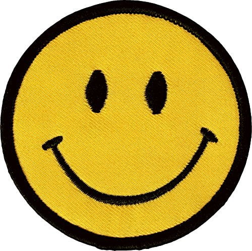 Smiley Happy / Smile Face 2.75&quot; Logo Badge Iron on Patches - Walmart.com