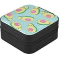 thumbnail image 3 of Coolnut Avocado Travel Jewelry Box PU Leather Jewelry Organizer Ideal Gift for Women Girls, Portable Mini Jewelry Travel Case for Stud Earrings Rings Necklaces Bracelets Women Gifts, 3 of 7