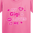 thumbnail image 4 of Inktastic Valentine's Day My Gigi Loves Me Hearts and Lips Youth T-Shirt, 4 of 5
