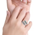 thumbnail image 5 of Adjustable Feather Boho Fashion Turquoise Ring Band 925 Sterling Silver Size 12, 5 of 5