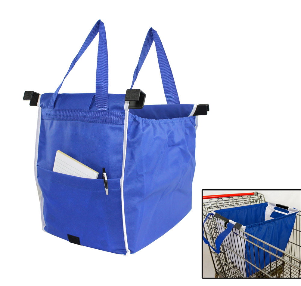 Reusable Grocery Shopping Eco Foldable Bags Clip-To-Cart Grab Bag Non-woven 