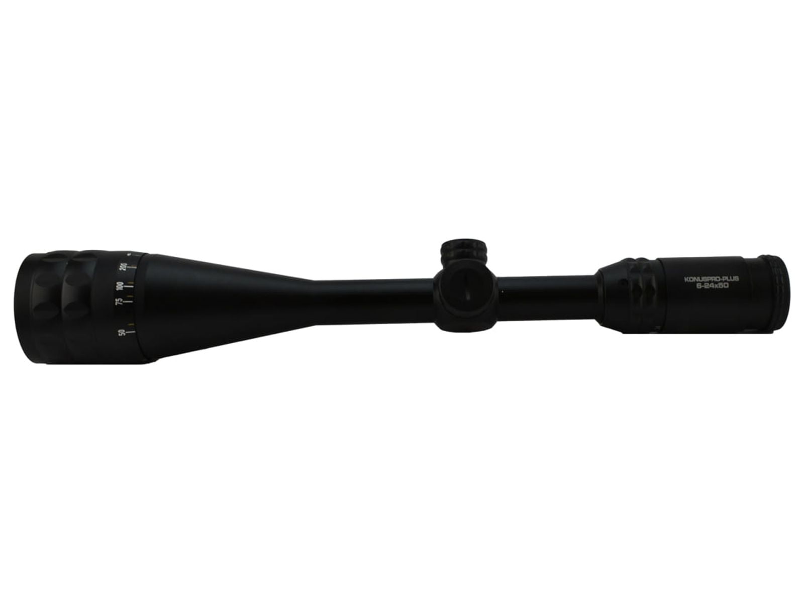 Konus KonusPro-Plus Rifle Scope, 6-24x50mm, 1in Tube, Second Focal Plane, Illuminated Fine Crosshair Reticle, Matte, Black