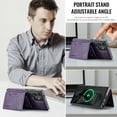 thumbnail image 5 of Detachable Wallet Compatible with Magsafe Wireless Charing for Samsung Galaxy S24 Ultra Case with Card Holder Magnetic Snap, RFID Blocking Kickstand 2 in 1 Shockproof Case for S24 Ultra, Purple, 5 of 10