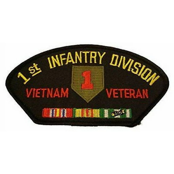 1st INFANTRY DIVISION VIETNAM VETERAN with CREST and SERVICE RIBBONS PATCH - Great Color - Veteran Owned Business