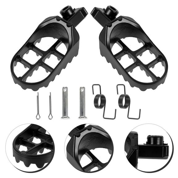 PBPBOX 1Pair Black Aluminium Foot Pegs Motorcycle Floorboards Dirt Bike Accessory