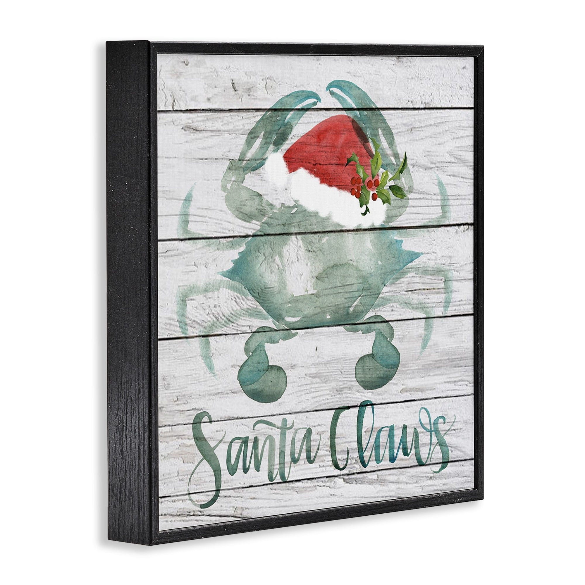 Stupell Indtries Christmas Mermaid Winter Holly Floral Pine Canvas Wall Art, 30 x 30, Design by Jennifer Paxton Parker
