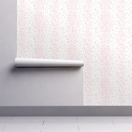 Optical Dots Wallpaper - Peel-and-Stick Removable Wallpaper Pink Dot Blush Pink Polka Dot Baby Girl