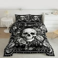 thumbnail image 2 of Homewish Boys Girls Gothic Skull Full Size Comforter Sets 3-Piece,Chic Floral Flowers Bedding Comforter Set,Bohemian Starry Sky Lightweight Bedding Sets,Microfiber Bedroom Decor,Reversible, 2 of 8