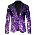 thumbnail image 4 of oqasdz Mens Blazer Sequin Print Long Sleeve Jacket Modern Tuxedo Alternative Stretch Slim Fit Dress Coat Party Evening Wedding Prom, 4 of 4