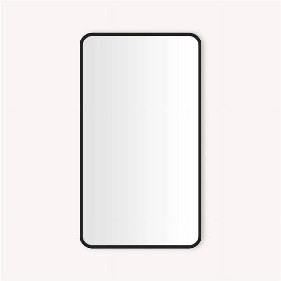 Robern 20 x 34 x D4 in. Round Corner Metal Cabinet - Matte Black
