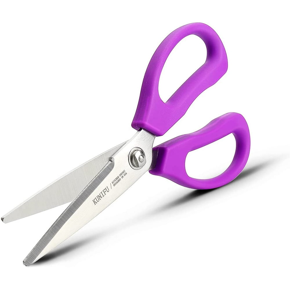 KUNIFU MultiPurpose Kitchen Scissors Purple, Come Apart, Heavy Duty
