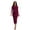 Burgundy, variant on Women's Ruched Boat Neck Midi Dress with Stretch 80% Polyester 20% Spandex Ideal for Casual or Dressy Occasions