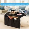 thumbnail image 3 of Organizador de apoyabrazos de sofá, soporte de sofá con control remoto, organizador de sofá de tela Oxford con bandeja portavasos para reposabrazos de silla de colchón reclinable, negro, tamaño libre, 3 of 5