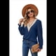 thumbnail image 2 of Blusa Informal de Larga con Volantes y Cuello en V para Mujer Azul M, 2 of 10