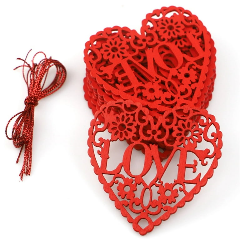 Heart Decor,Heart-shaped Wooden Decorative Hanging Handmade Ornaments  Hanging Ornaments for Wedding,Home Decoration