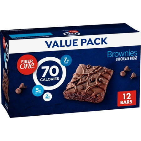 Fiber One 70 Calorie Brownies, Chocolate Fudge, Snack Bars, Value Pack, 12 Bars, 10.6 oz