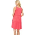 thumbnail image 3 of Yelete Womens Bohemian Bella Sleeveless Layered Dress (Small, Coral), 3 of 4