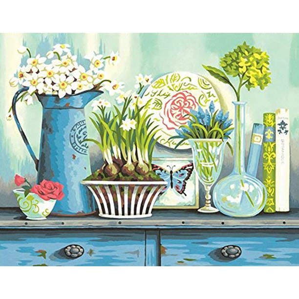 Taladro diamante pintura (DE4242) 5D DIY completo flor mesa punto de cruz bordado Kit 20X30cm Hugtrwg Para estrenar