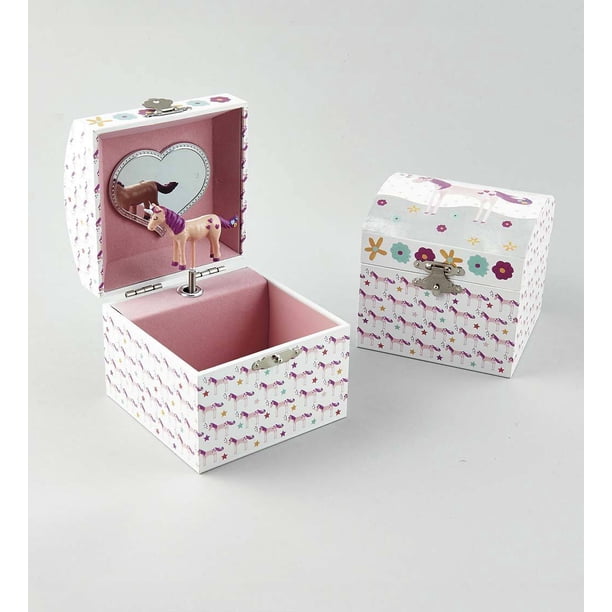 HearthSong Unicorn Musical Jewelry Box for Kids Plays