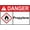 Warning Sign 2, variant on ANSI Danger Nitrogen with Symbol Gas Line Safety Warning Metal Tin Sign 12 x 8 Inches - Indoor Outdoor Industrial, Lab, Nitrogen Asphyxiation Risk