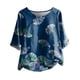 thumbnail image 1 of Moda Mujer Causal Cuello Redondo Blusa Estampada 1/2 Manga Camiseta Verano Tops Fridja  hjk3332, 1 of 4