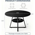 thumbnail image 3 of 47" Round Dining Table for 4, Kitchen Dining Table with Storage, Wood Circle Dinner Table, Space Saving Dining Room Furniture for Kitchen, Living Room, 3 of 8