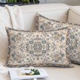 thumbnail image 2 of Boho Blue Pillow Covers 16"x24", Southwestern Ethnic Vintage Mexican Flowers Soft Brushed Microfiber Breathable Throw Pillow Covers, Pillowcase with Zipper for Couch Sofa Bedroom Living Room, 2 of 9