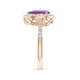 thumbnail image 3 of ANGARA Natural 1.05 Ct. Amethyst with Diamond Halo Ring in 14K Rose Gold for Women (Ring Size: 5), 3 of 8
