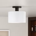 thumbnail image 2 of Evelyn&Zoe 10" Matte Black Metal/Glass Semi Flush Mount, 2 of 6