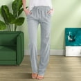 thumbnail image 2 of GZWYHT Linen Pants,Wide Leg Pants,Solid Straight Linen Pants Waist And Long Women Casual Elastic Drawstring Cotton Pants,Flowy Pants,High Waisted Pants,Baggy Pants,Grey,M, 2 of 9