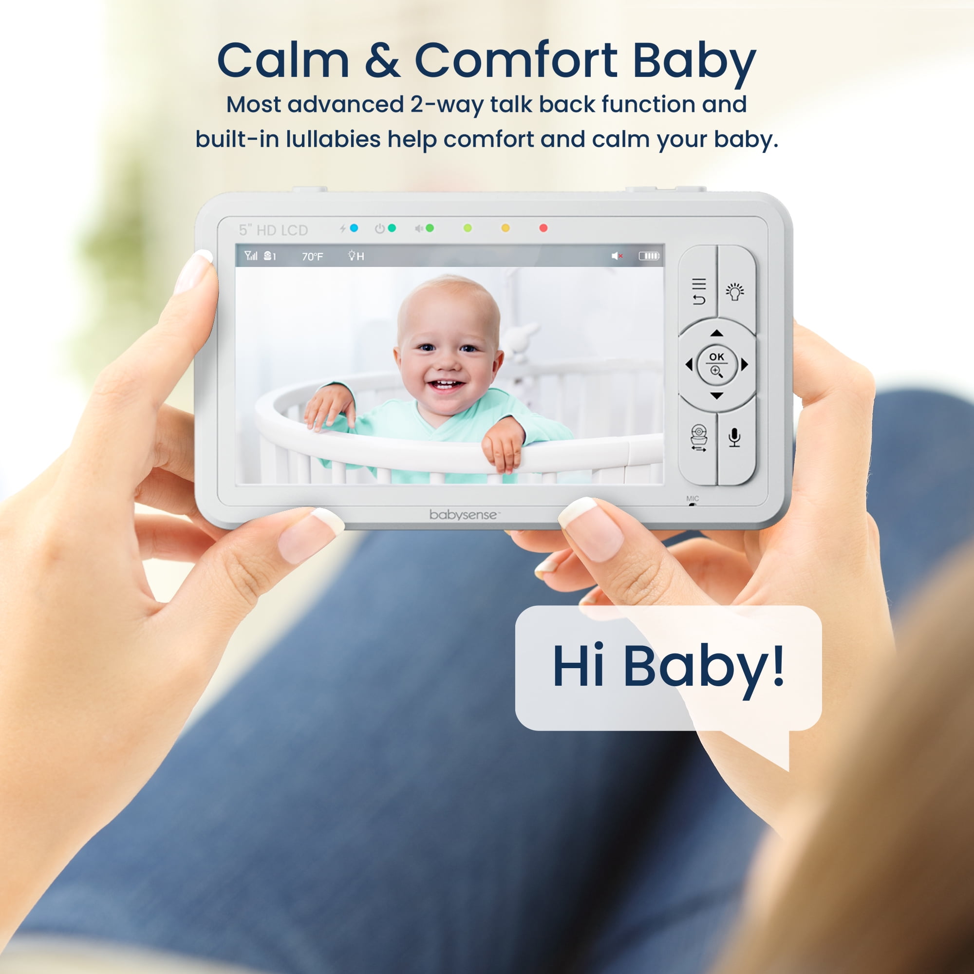 Babysense HDS2: Best Baby Monitor with Camera & Split Screen HD Display