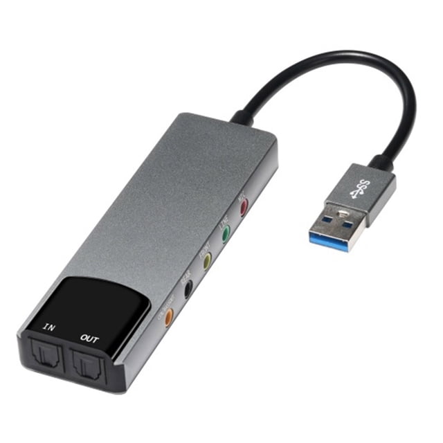 Tarjeta de sonido externa USB para Windows 8/7/XP, entrada óptica SPDIF, adaptador de tarjeta de sonido de audio multifuncional para PC, computadora portátil, amplificador y grabación.