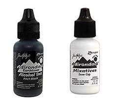 Ranger Tim Holtz Alcohol Ink Bundle - 11 Pc. Tropics Set - Beach Deco, Key West, Rodeo, Pitch Black and Snow Cap with Bonus PTP Blending Sticks