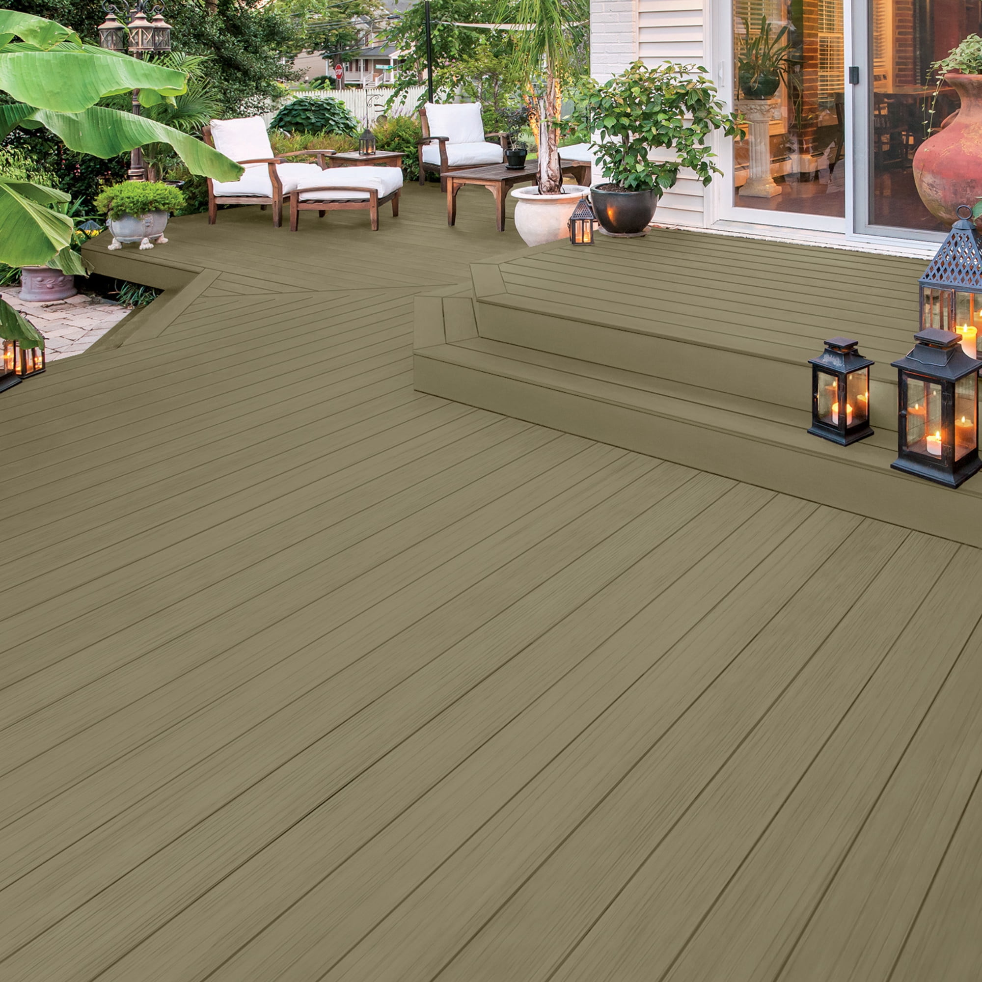Olympic Elite 5 Gallons SC-1047 Monterey Gray Solid Advanced Exterior Stain and Sealer in One