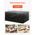 thumbnail image 2 of Premium Heavy Duty Waterproof Outdoor Furniture Cover for Square Dining Set,All Weather Protection with Air Vent,Fits 74Lx74Wx28H inches,Black, 2 of 6