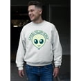 thumbnail image 2 of Alien Emoji Vibes Only - Retro UFO Space Graphic Men's Sweatshirt, 2 of 4