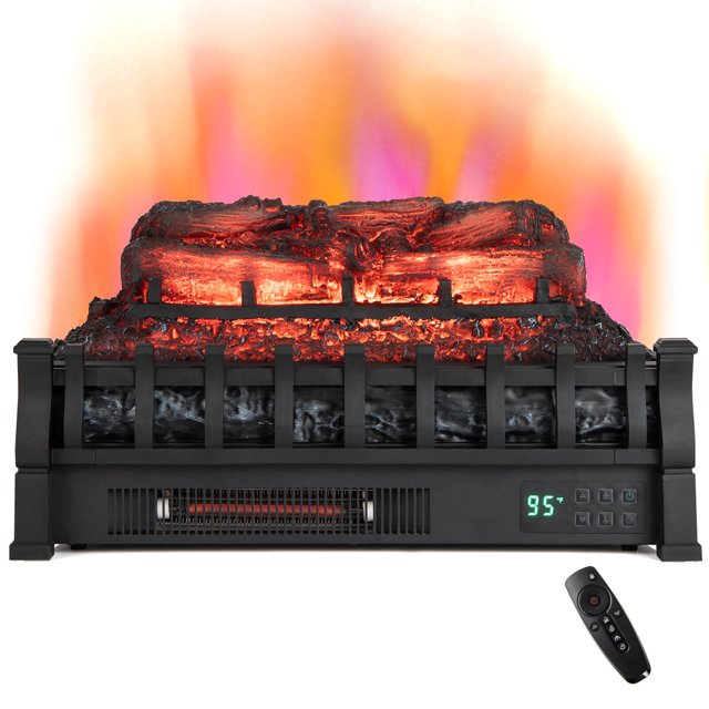 Costway 23 Inch Electric Fireplace Heater Fireplace Logs Inserts Infrared Quartz Heater