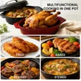 thumbnail image 5 of 13-Inch Oval Roaster with Lid, Enameled Steel, 7 LB Poultry Capacity, 932°F Heat Resistant, Dishwasher Safe, Red, 5 of 7
