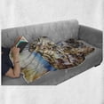 thumbnail image 6 of Oil Painting Soft Flannel Fleece Throw Blanket, Santorini Greece Cityscape Summer Town Mediterranean Coast Holiday Aerial, Cozy Plush for Indoor and Outdoor Use, 70" x 90", Multicolor, by Ambesonne, 6 of 6