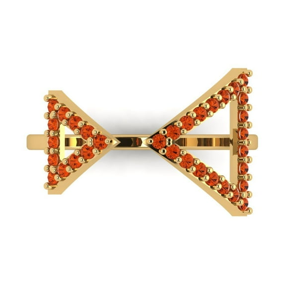 Statement Engagement Ring for Women - 0.2475ct Simulated Red Diamond in 18K Yellow Gold Promise Ring