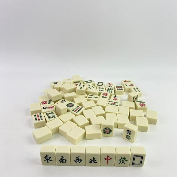 Mahjer O Clock Mah jong games,Game Set 1.5" X-Large 144 Numbered White Ivory Color Melamine Tiles,Complete Mahjongg Majiang,Mah Jong, Mah-Jong Game Set