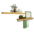 Del Hutson Designs Rustic True Floating Wood Shelf with Towel Rack